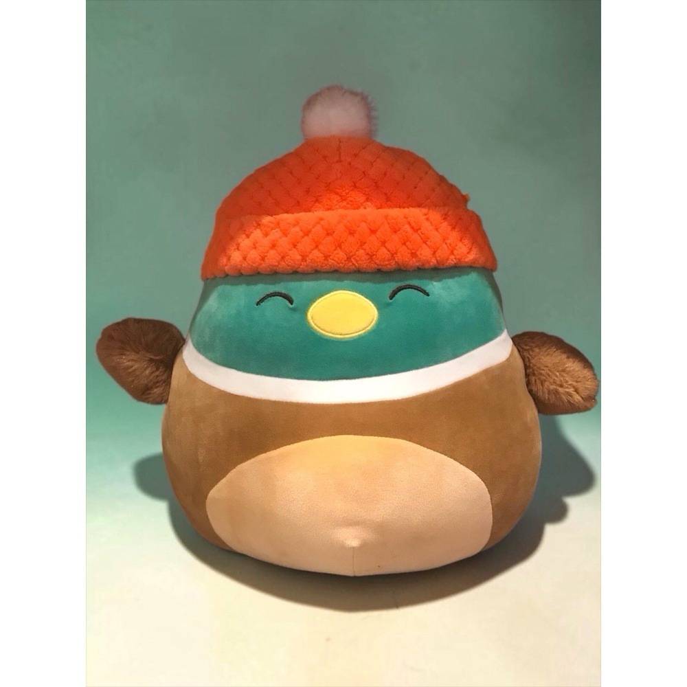 Squishmallow AVERY The Duck 12" Fuzzy Arms Orange Beanie Hat NWOT